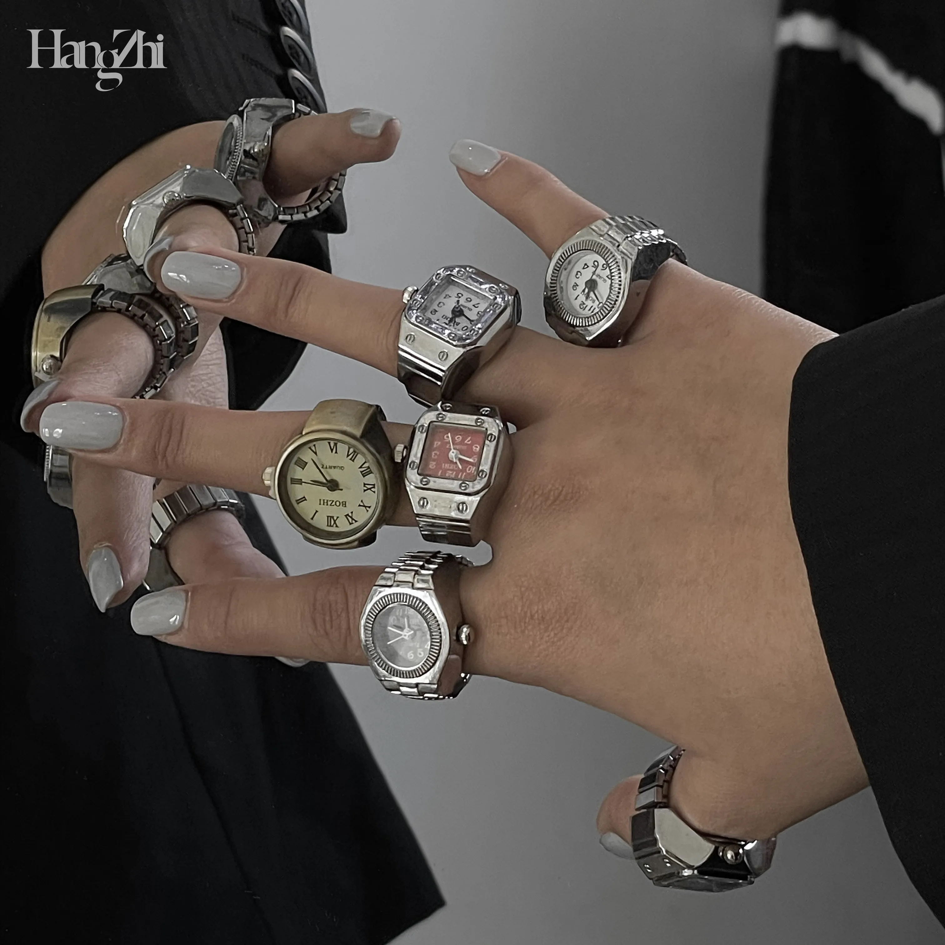 HANGZHI 2021 Новая женская обувь в стиле панк мини часы эластичная стрейчевая