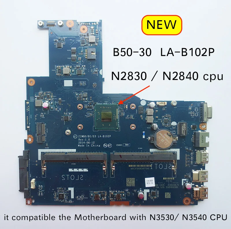 Для lenovo B50-30 ZIWB0/B1/E0 LA-B102P материнская плата N2830 N2840 процессор