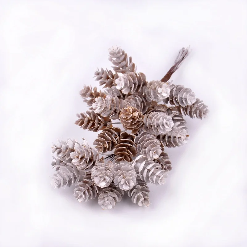 

10pcs/Bundle Artificial Plants Fake Pine Cone Decorative Flowers Wreaths Christmas Home Decor Diy Gifts Handmade Pompon