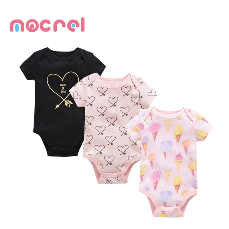 

Baby Clothes Three-Piece New Dress Summer Cotton Baby Clothes Conjoined With Short Sleeves Toddler Boy Clothes Bodysuits