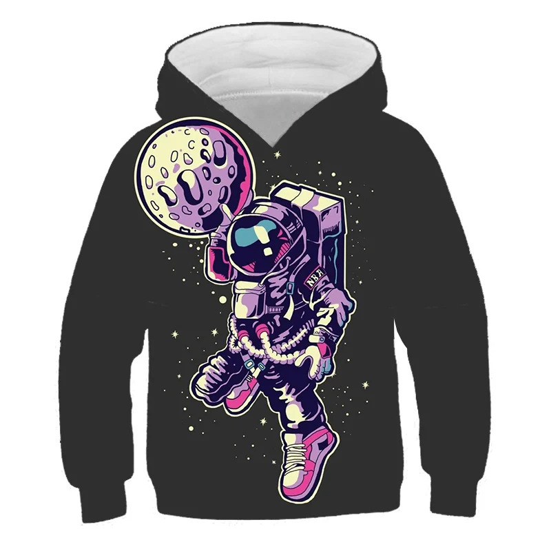 

Boys Girls New Fashion Spring and Autumn 3D Printed Funny Cool Hoodies Astronaut Hotstyle Pullover Sleeve Streetwear Sweatshirt