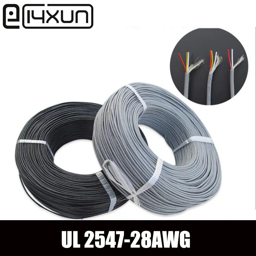 EClyxun 1 метр 2 3 4 ядра экранированный провод UL 2547 28AWG канал кабель аудиосигнала щит