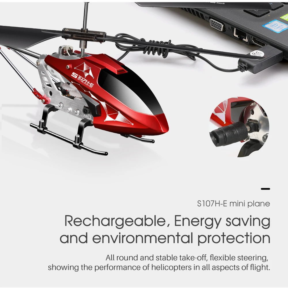 Syma S107H-E, металлический мини-Дрон, один ключ, радиоуправляемые вертолеты для детей, взрослые игрушки, уличный Забавный Дрон, 2,4 ГГц, пульт дистанционного управления
