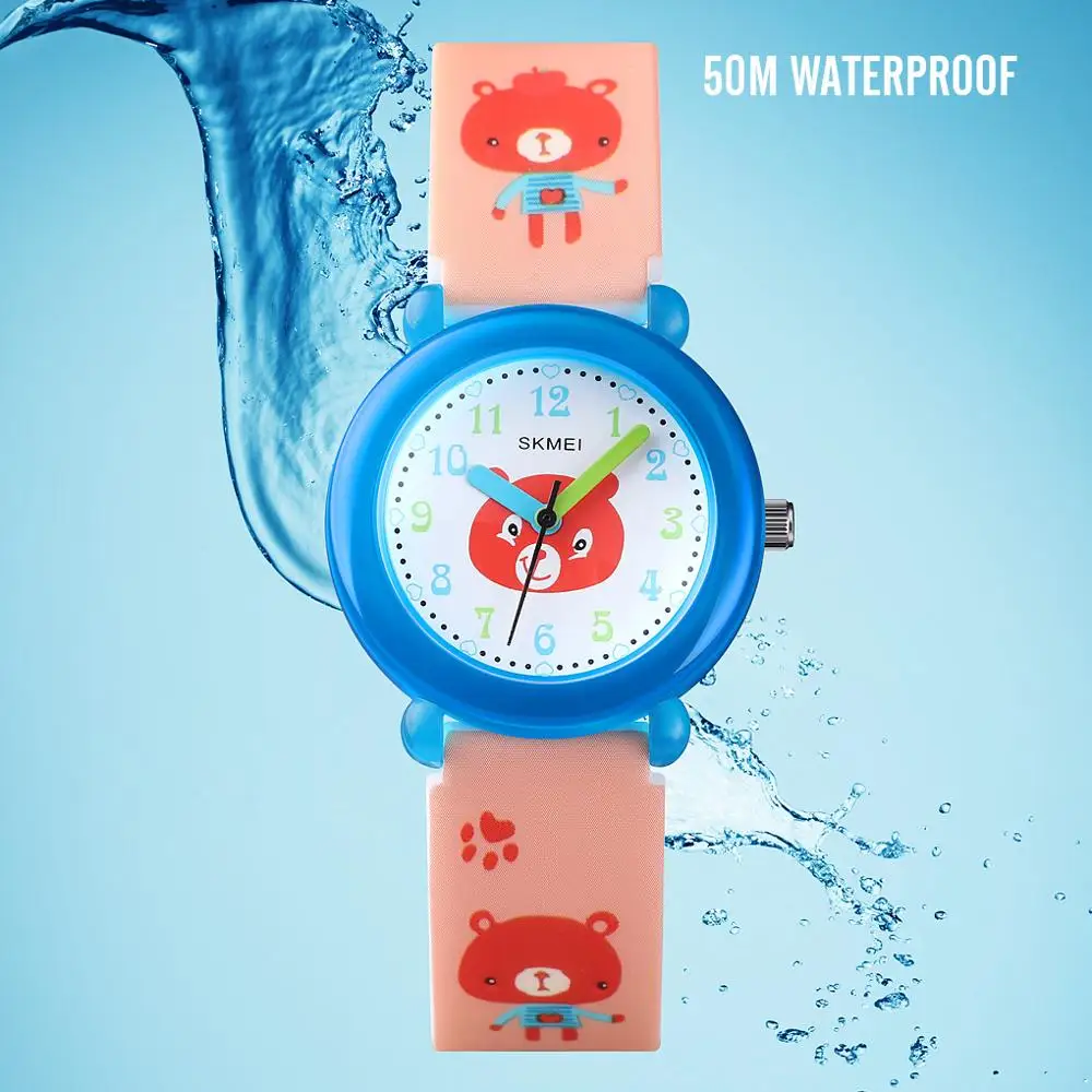 

Children Watch Fashion Brand SKMEI Kids Watches Cartoon Wristwatch Girls And Boys Clock 50m Waterproof Quartz Watch For Gift