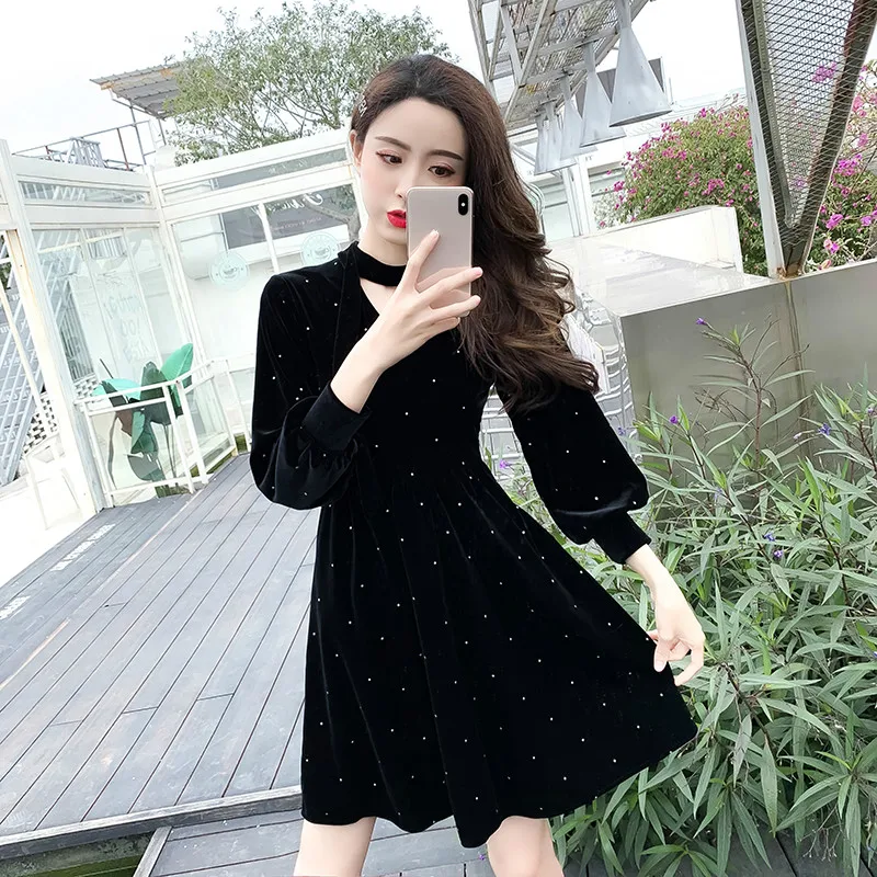 Joinyouth платья для женщин Корейский A Line Solid Ropa Mujer яркий Кристалл Мини халат Femme 2020