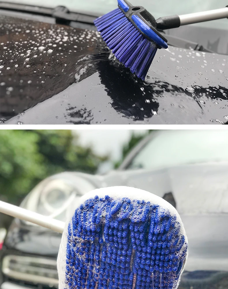 Car Wash Brush Cleaning Mop Chenille Broom Water Flow Windows Squeegee Telescoping Handle Foam Bottle Car Accessories Xammep