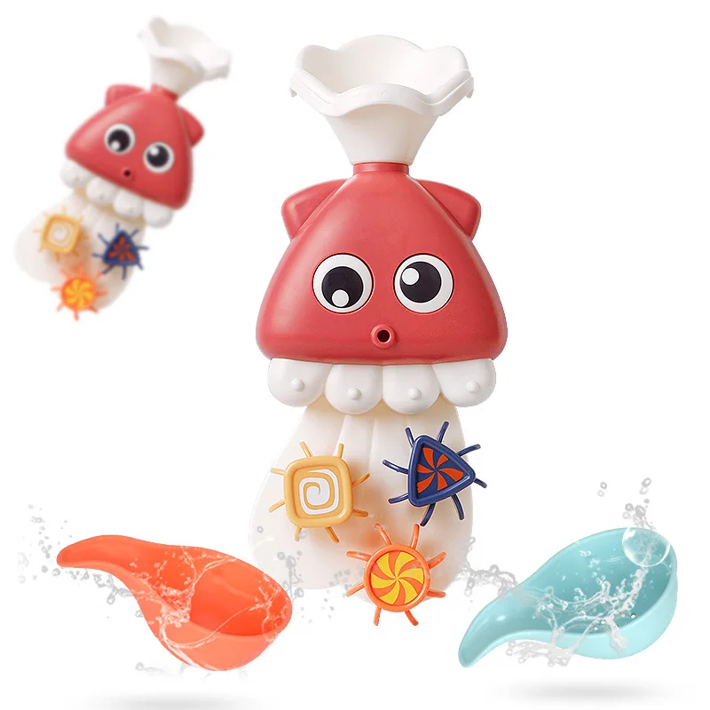 Игрушка для купания для детей, инструмент для распыления воды, цветные игрушки в форме Кита и осьминога для детей, подарок для мальчиков и девочек