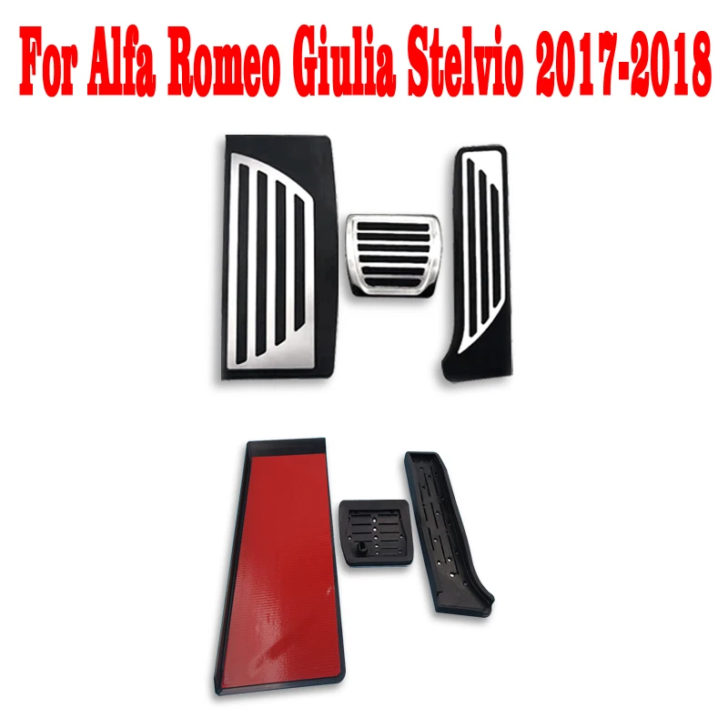 

For Alfa Romeo Giulia Stelvio 2017 2018 Aluminum Car Pedal Accelerator Brake Pedal Cover Pad Case Non-Slip Car Accessories