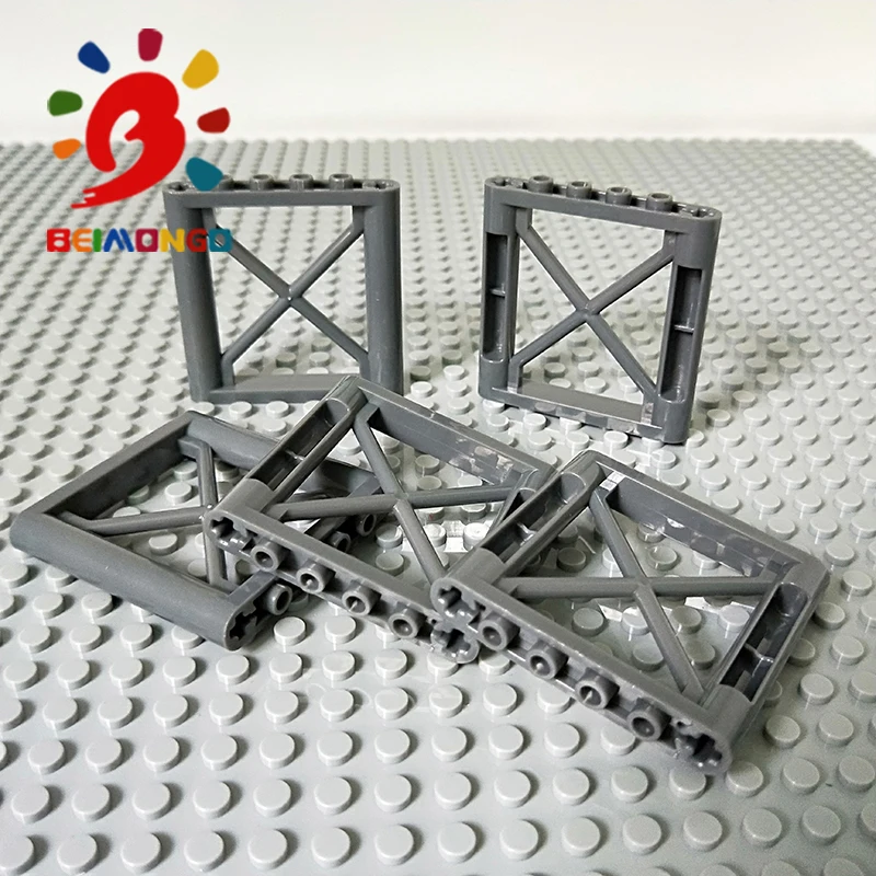 BEIMONGO строительные блоки MOC решетки стены 64448*1x6x5*10 шт. архитектурные DIY Кирпичи