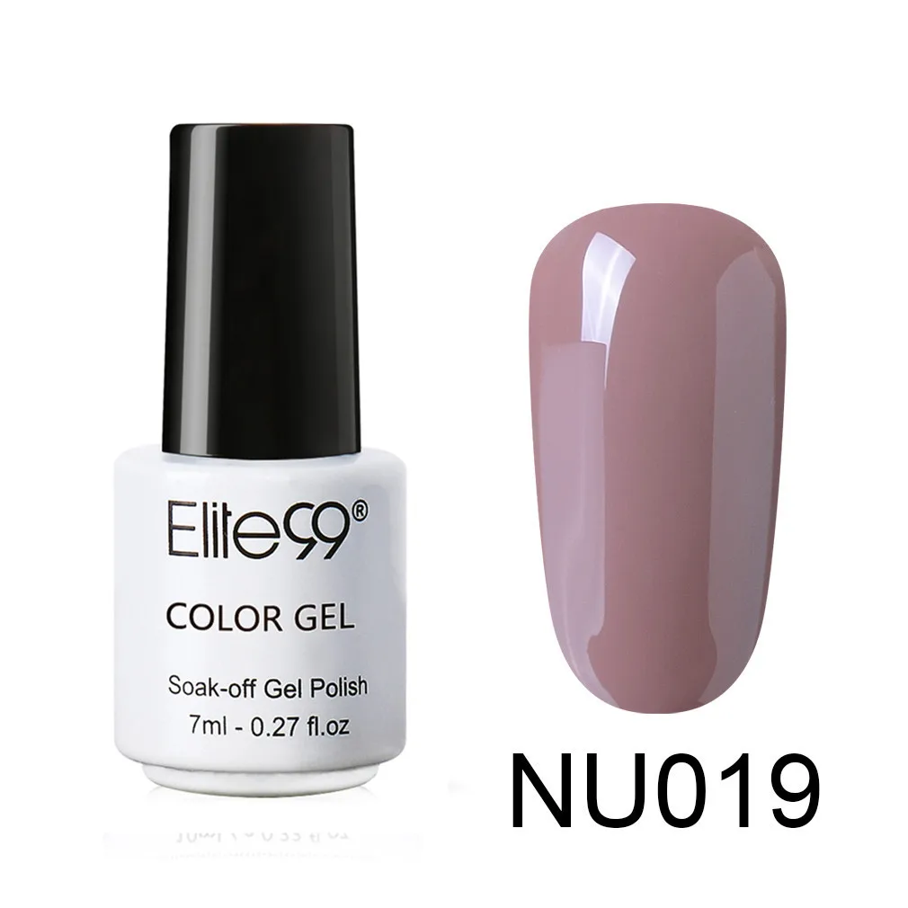 7ml NU019 Elite99 телесный Цветной Гель-лак Полупостоянный Vernis праймер верхнее покрытие УФ светодиодный гель лак удаляющийся замачиванием ногти "сделай сам" Маникюр гель лак - Цвет: 7ml NU019