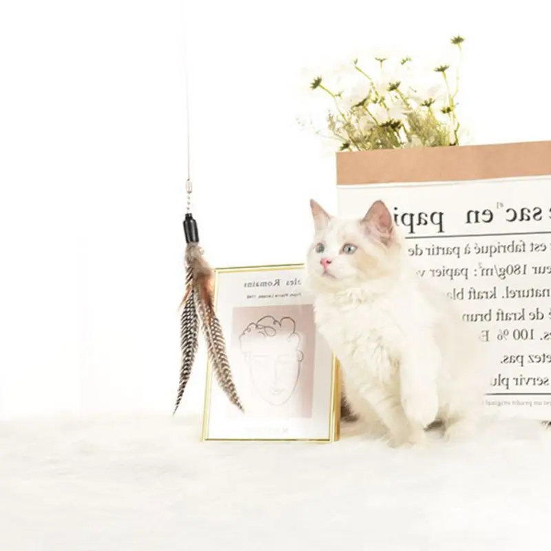 Летит перо палочка-Дразнилка кота автомат для вытягивания игрушек с длинной цепи