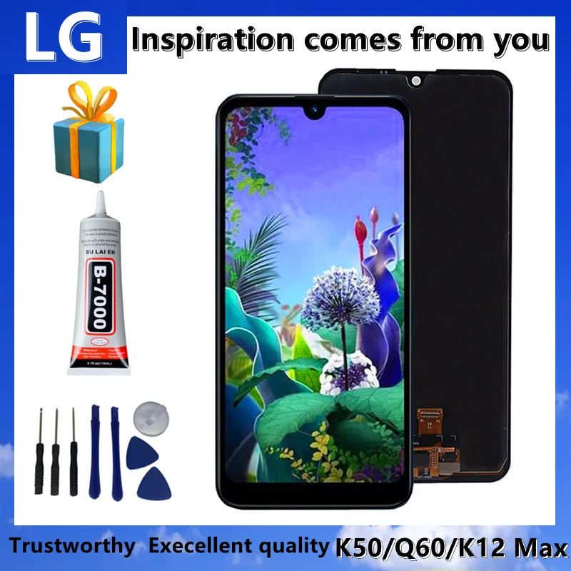 

For LG K50/Q60/K12 Max Touch Screen Digitizer Assembly For LG K50 LG Q60 LG K12 Max LM-X525 LMX525BAW LMX525EAW Replace