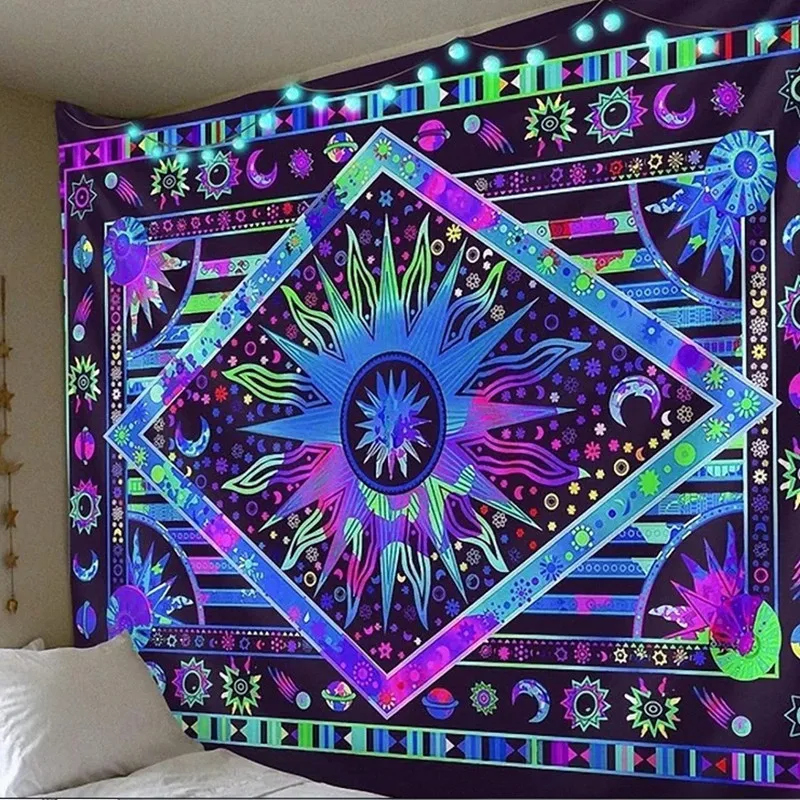 

Mandala Tapestry Fabric Beach Cloth Rug Psychedelic Bohemian Wall Decoration Hippie Wall Hanging Wandkleed Indian Tapestry