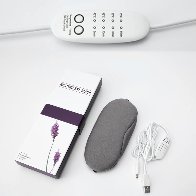 

USB Steam Heating Cotton Silk Sleep Mask Fatigue Relief Blindfold Eye Cover Soft Portable Blindfold Eyepatch Sleeping Eye Mask