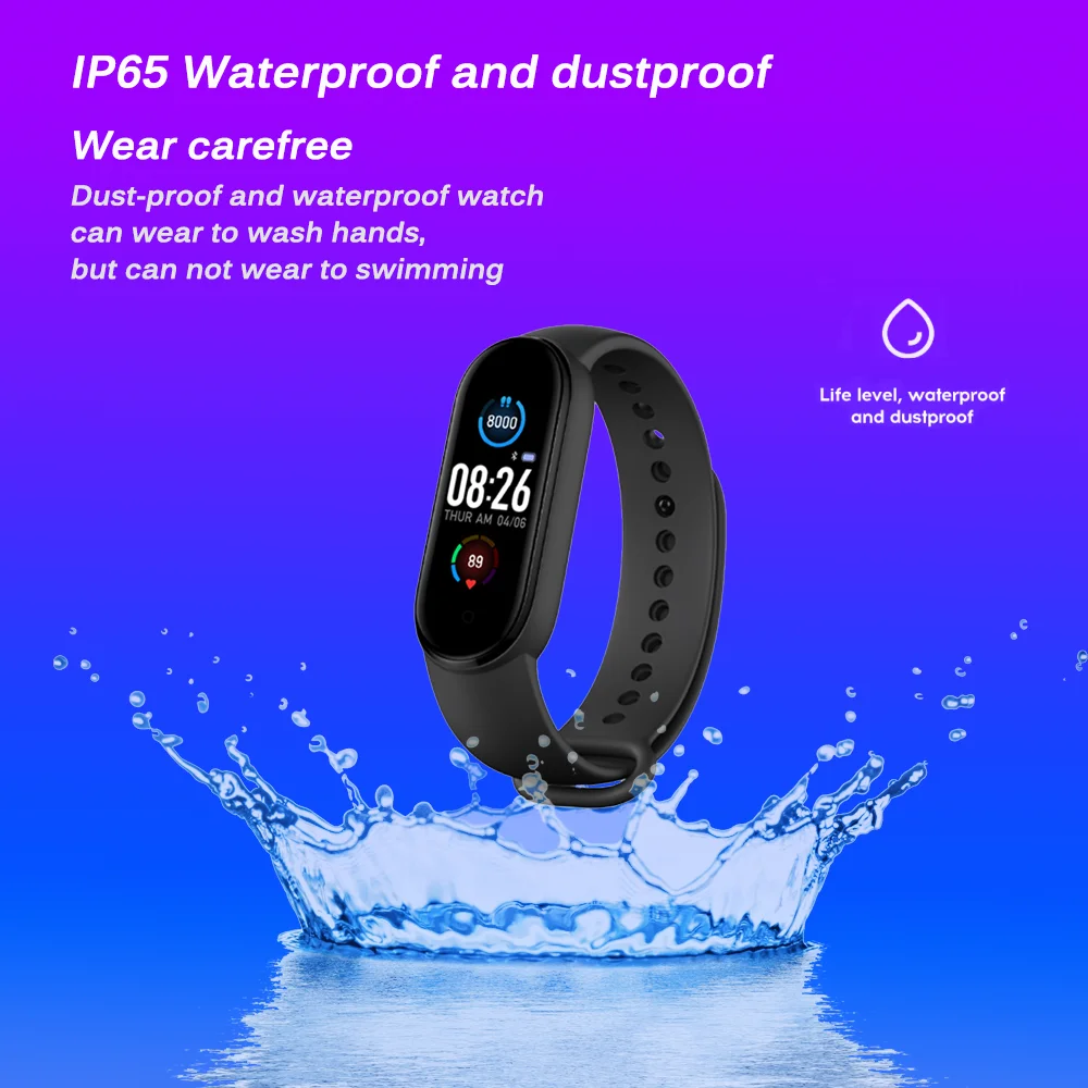 

M5 Smart Bracelet Bluetooth Sport Waterproof Watches Men Women Fitness Tracker Pedometer Heart Rate Monitor SmartBand