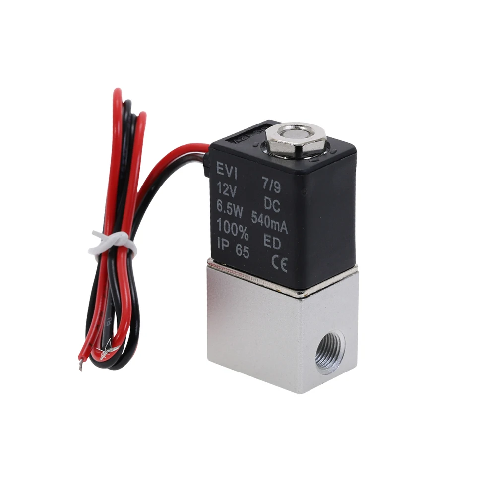 DC 12V электрический клапан 1/8 &quotЖенский поток 2 пути пневматический Алюминиевый