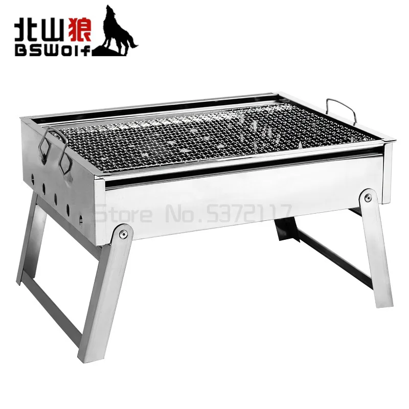 

Portable BBQ Grill Folding Barbecue Grill Stainless Steel Charcoal BBQ Grill Outdoor Cooking Camping Picnics Tools