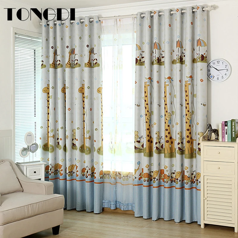 Затемненные шторы с принтом TONGDI милое украшение изображением животных из