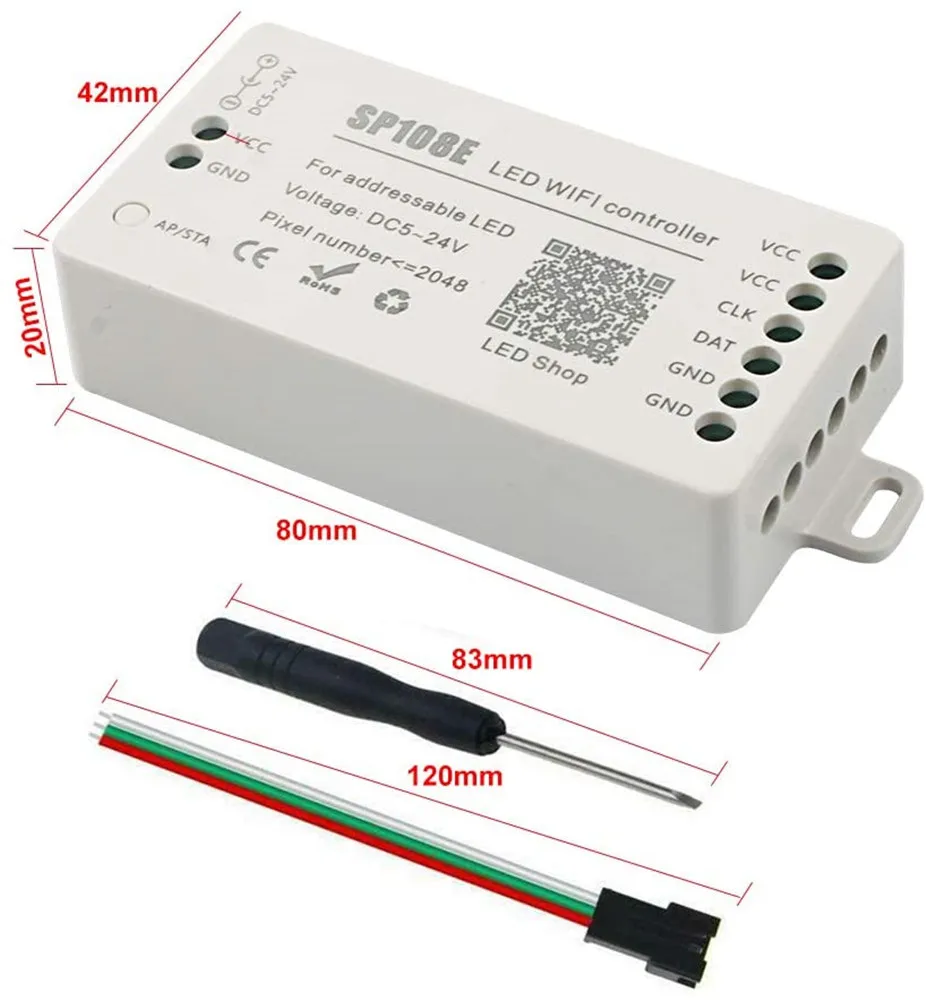 SP108E wifi WS2811 WS2812B контроллер светодиодной музыки SP107E SK6812 SP105E Bluetooth APA102 SP110E WS2801 полосы пикселей DC5-24V вкл.