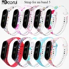 Ремешки BOORUI для xiaomi mi band 5, силиконовые дышащие, с рисунком