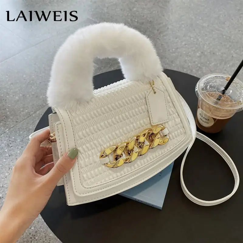 

LAIWEIS Female Handbag Maomao Chain Small Square Bag Fashion 2021 New Ins Single Shoulder Messenger Bags Fashion PU female bag