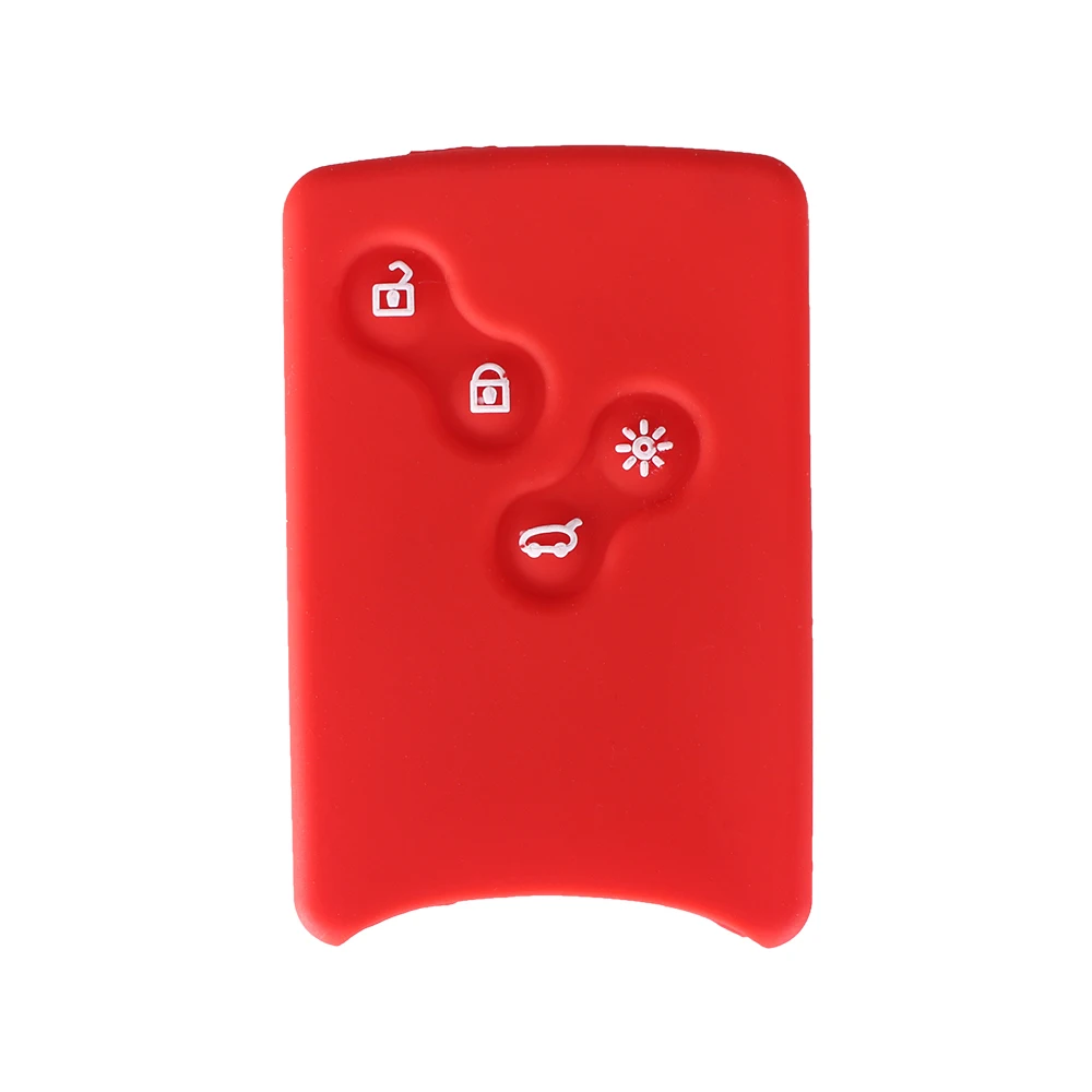 KEYYOU 4-кнопочный силиконовый резиновый чехол для ключей для Renault Clio Logan Megane 2 3 Koleos Scenic, чехол для ключей от автомобиля, брелок для ключей с картой