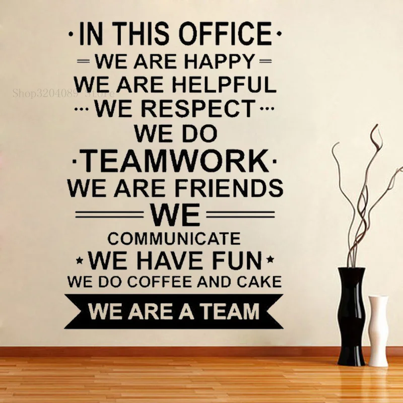 В этой офисной наклейке на стену виниловые наклейки We Are Team Quote Work Вдохновляющие