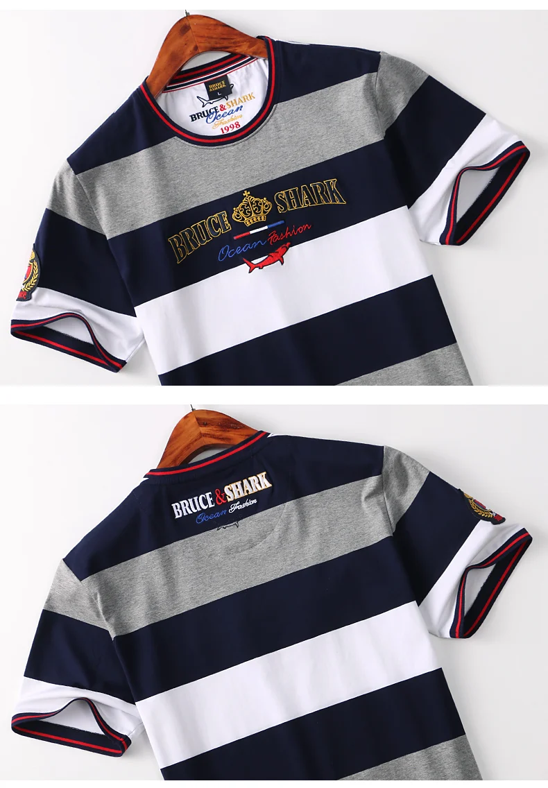 Мерсеризованная Хлопковая мужская футболка модные мужские топы с вышивкой Брюса