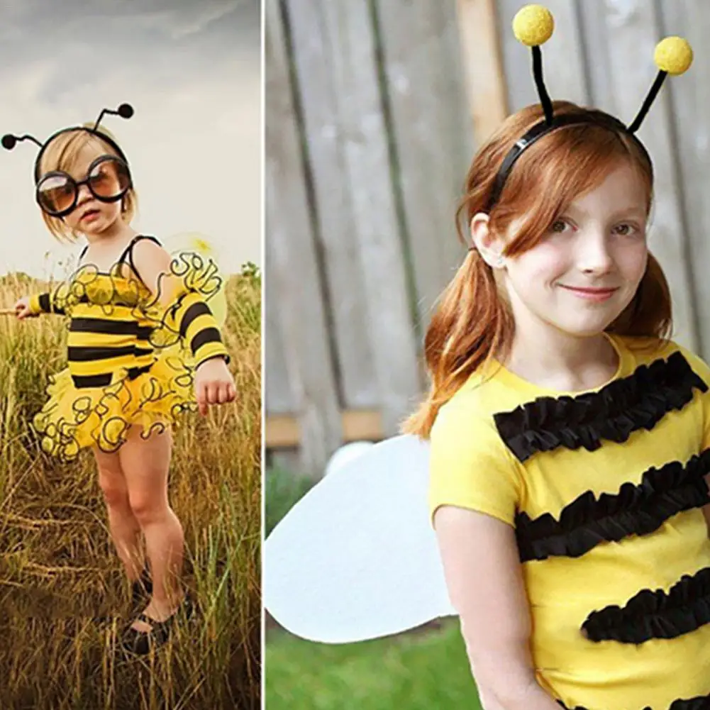 Детская повязка на голову с милыми пчелами и антеннами для девочек пушистый