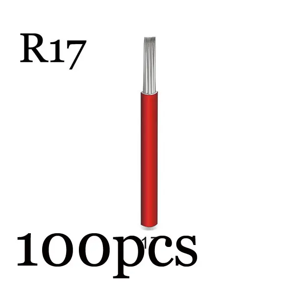 50p 3R 5R 7R 9R 17R 19R 21R иглы для татуажа полуперманентный макияж микроблейдинг лезвие ручная ручка тумана иглы аксессуары для татуажа поставка - Габаритные размеры: R17 100pcs