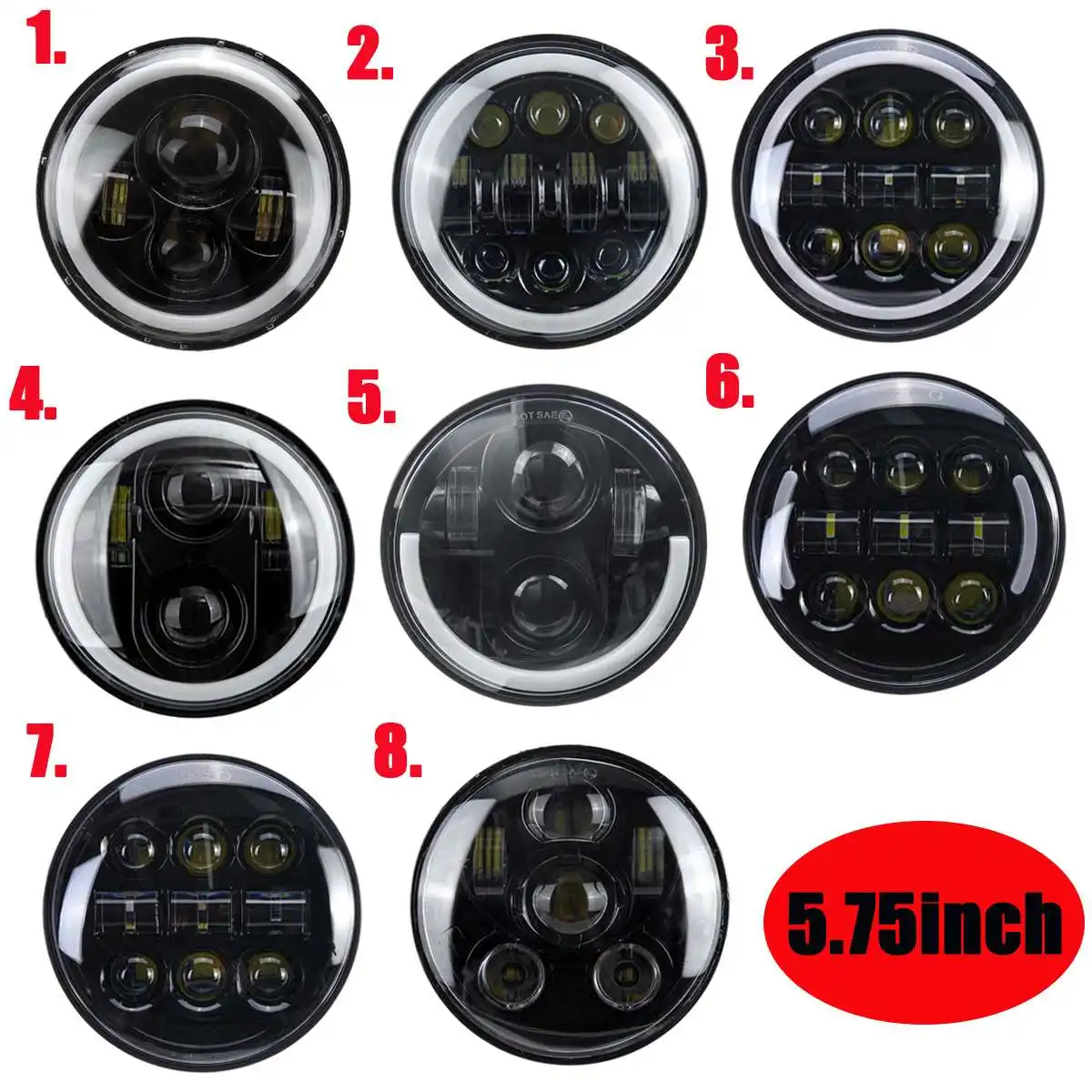 

5,75 "светодиодная фара 5 3/4" светодиодная DRL 50 Вт фара для мотоцикла DRL Angel eye для 883 XL883 FXCW