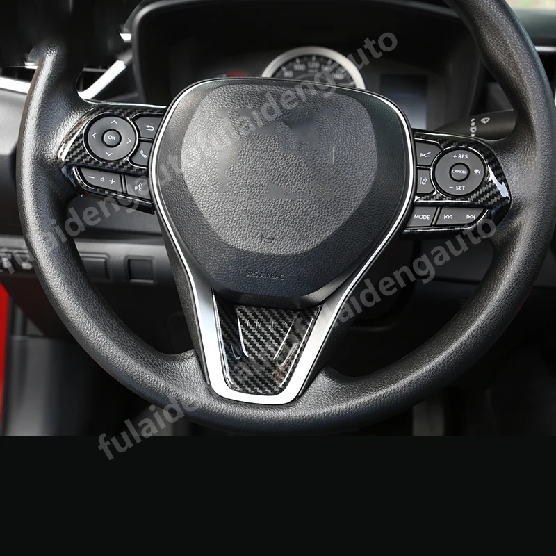 2pcs For Toyota Camry 2018-2021 Matte ABS Carbon Fiber Interior Steering Wheel button Cover Trim Car accessories | Автомобили и