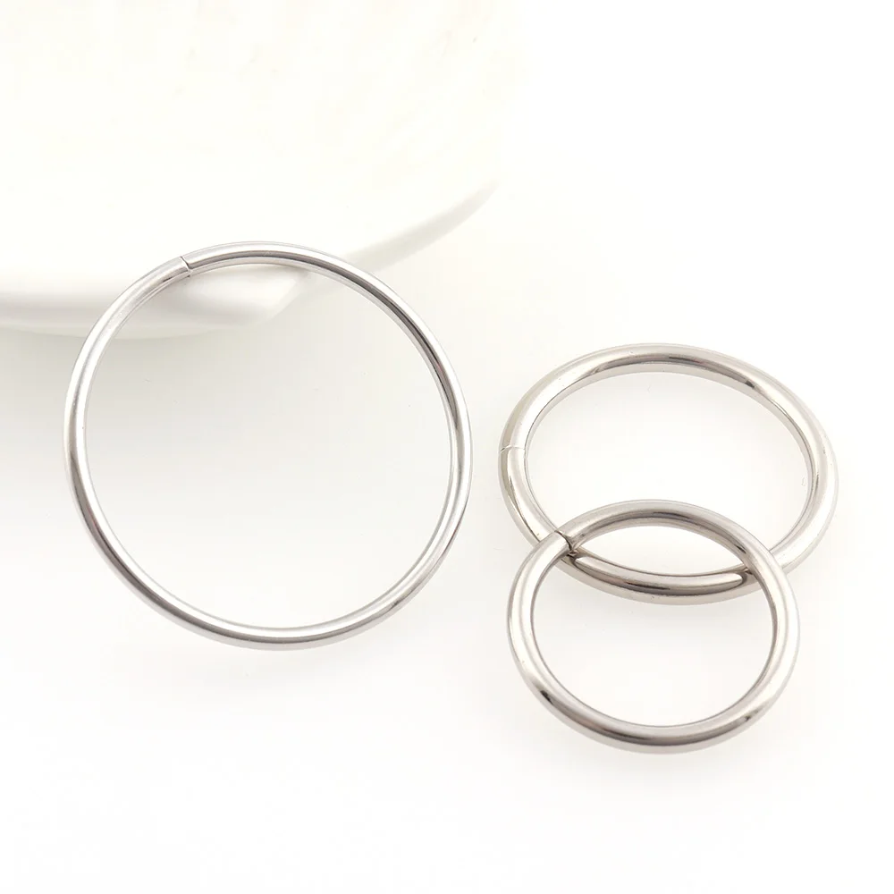 

10pcs Metal Silver Circle Ring Connection Bags Belt Buckles DIY 25mm 32mm 40mm Leather Craft Garment Strap Hardware Accessories