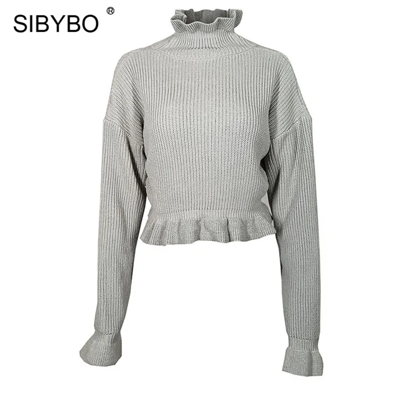 SIBYBO водолазка вязаный осенний свитер женский длинный рукав тонкий сексуальный женский Топ однотонный Повседневный женский свитер и пуловеры