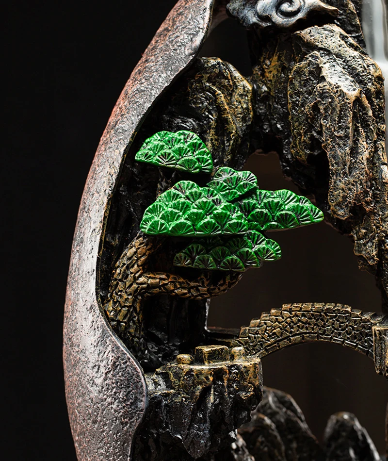 mountain river waterfall incense burner creative home decor incense holder portable resin smoke backflow censer handicrafts free global shipping