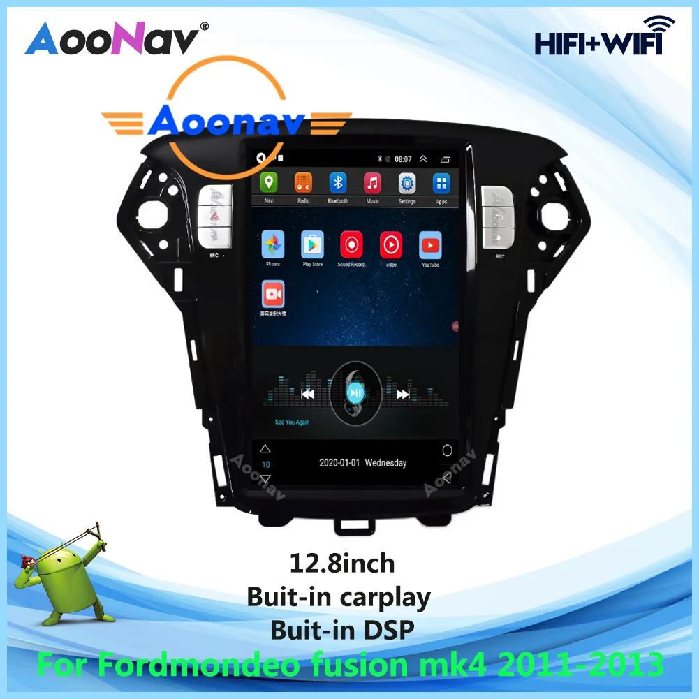 

12.8 Inch Vertical Screen Android Car Radio For Ford Mondeo Fusion Mk4 2011-2013 Multimidia Stereo Audio Player GPS Navigation
