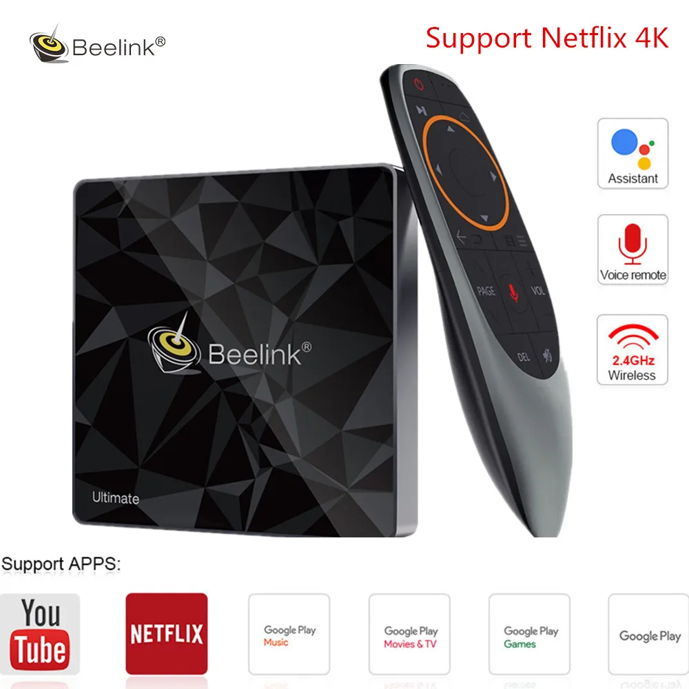 Beelink GT1-A Android 7,1 Smart tv Box Amlogic S912 приставка 3 ГБ 32 ГБ 2,4G 5G WiFi 1000 Мбит/с HDMI2.0 с голосовым пультом дистанционного управления