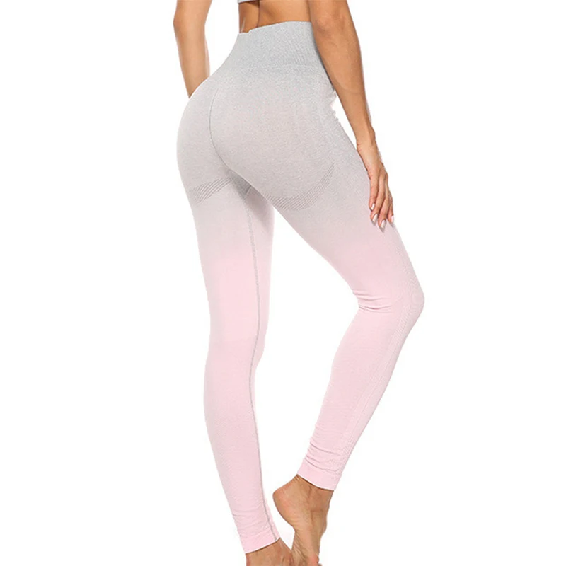

Sexy Yoga Set Sportswear Workout Clothes Gradual Change High Waist Yoga Bra and Sports Leggings Seamless Sports Set 2021 New