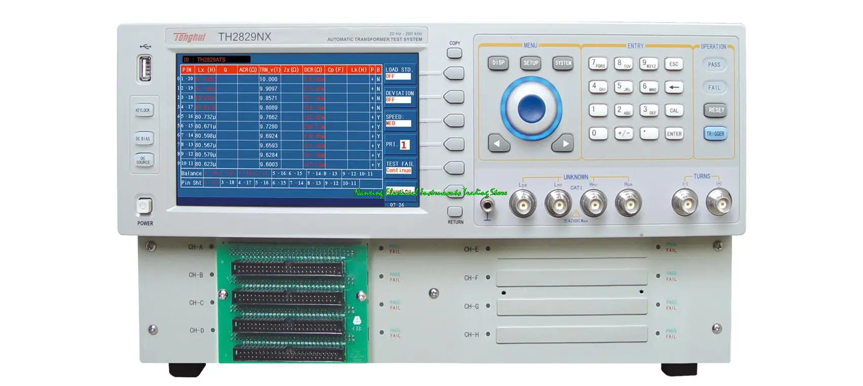 

TH2829AX-24/48/TH2829NX transformer tester test frequency of 20Hz -200kHz automatic transformer test system 24/48/96 Pin