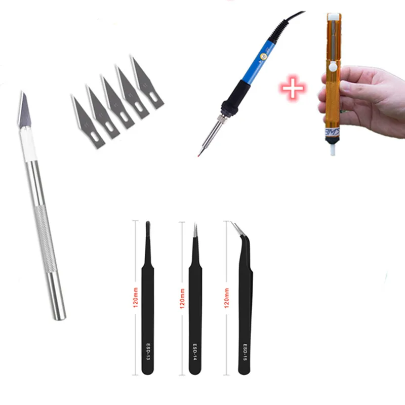 

60W Temperature Adjustable Electronics Soldering Iron For Soldering 220V Circuit Repair Tools Soldering Pen Desoldering Pump