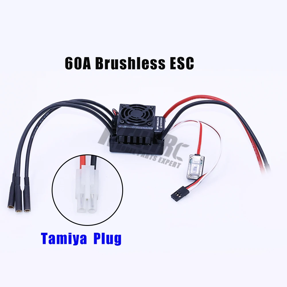 60A Водонепроницаемый ESC 2S 3S SBEC 6В/3A бесщеточный Lipo никель-металл-гидридного подходит 540 двигатель для 1/10 моделей уменьшенного масштаба дистанционного Управление RC автомобиль WP-10BL60-RTR - Цвет: Tamiya plug