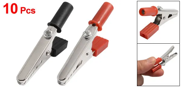 Hot XD-SODIAL(R) 10 Pcs 50mm Plastic Handle Test Probe Metal Alligator Clips | Обустройство дома