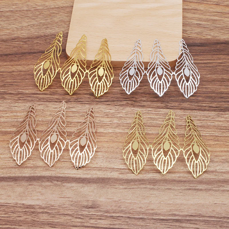 10pcs 65x67mm Gold Silver Plated Leaves Brass Charm Filigree Leaf Connectors DIY Hand Made Jewelry Accessories | Украшения и