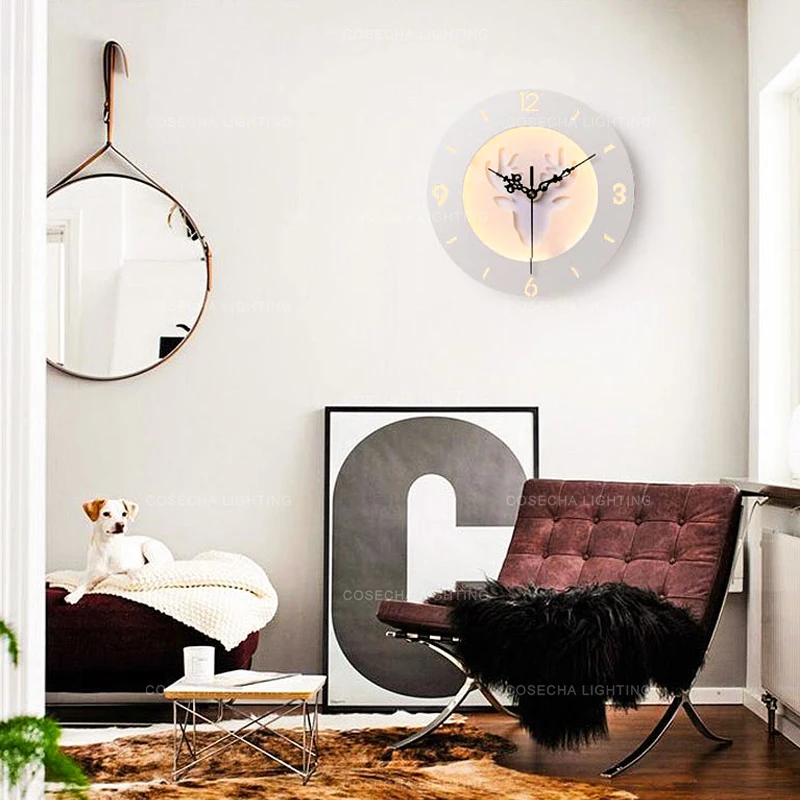 Креативные настенные часы в европейском стиле бра Современный Настенный