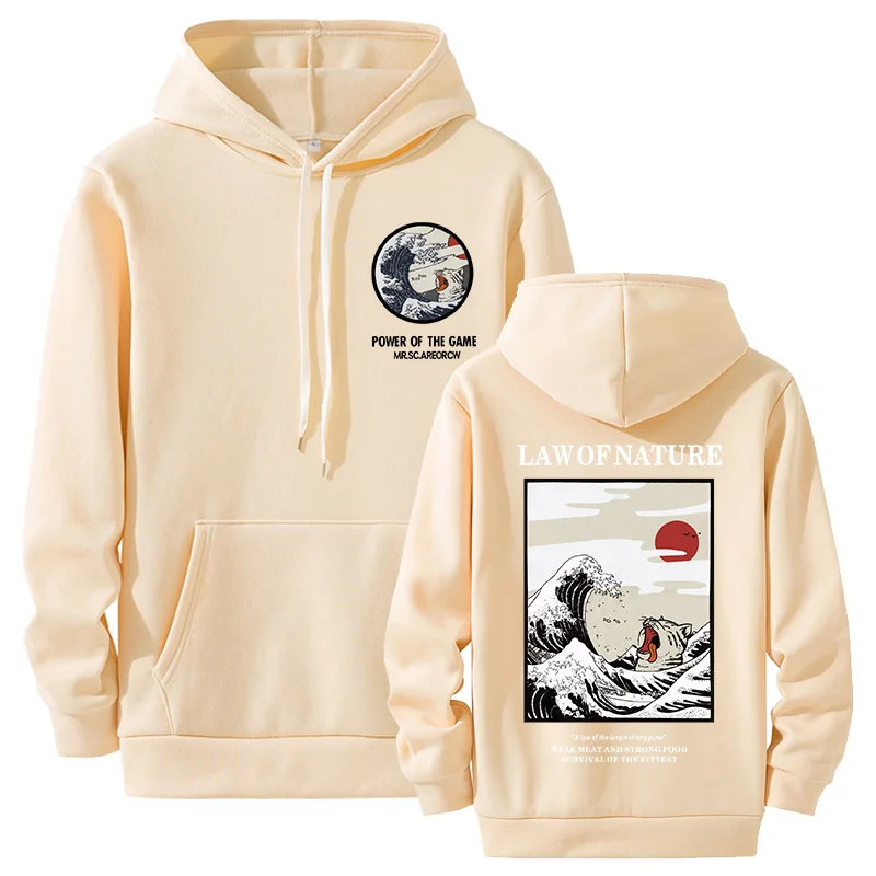 

Japanese style Print Plus Velvet Sweatshirt Men Harajuku Fleece Hoodie Hip Hop Stranger Things Hooded Hoodies