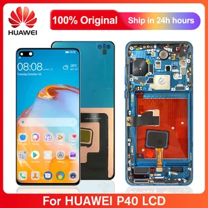 original 6 1 p40 lcd for huawei p40 ana an00 tn00 nx9 lx4 lcd display screen digitizer with frame part for huawei p40 lcd free global shipping