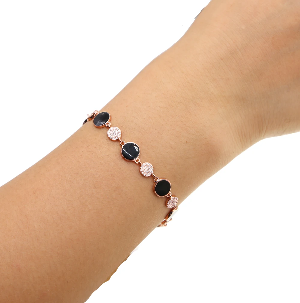 Black Enamel Logo disc round shape America fashion Man Deadpool Shield Wonder Women Charm Bracelet for engagement jewelry | Украшения и