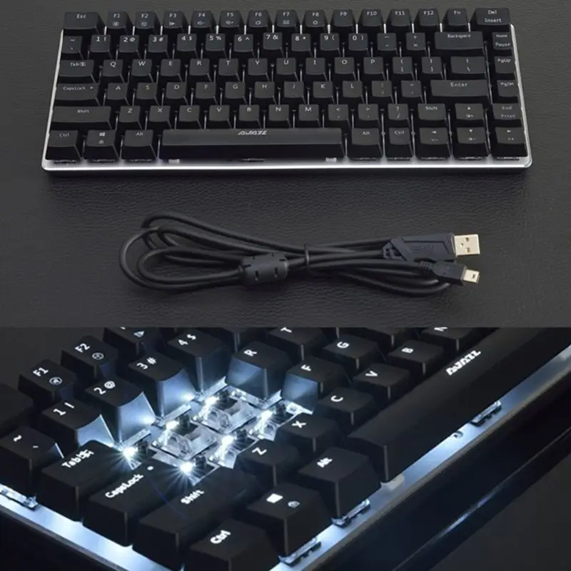 Клавиатура Ajazz AK33 механическая игровая Проводная 82 клавиши RGB подсветка русская и