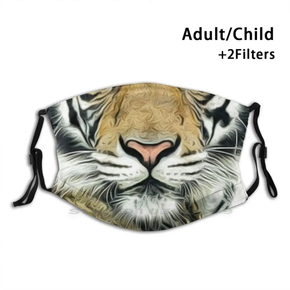

Bengal Tiger Mouth Mouth Print Reusable Mask Pm2.5 Filter Face Mask Kids Cute Animal Favorite Animal Funny Funny Animal Animal