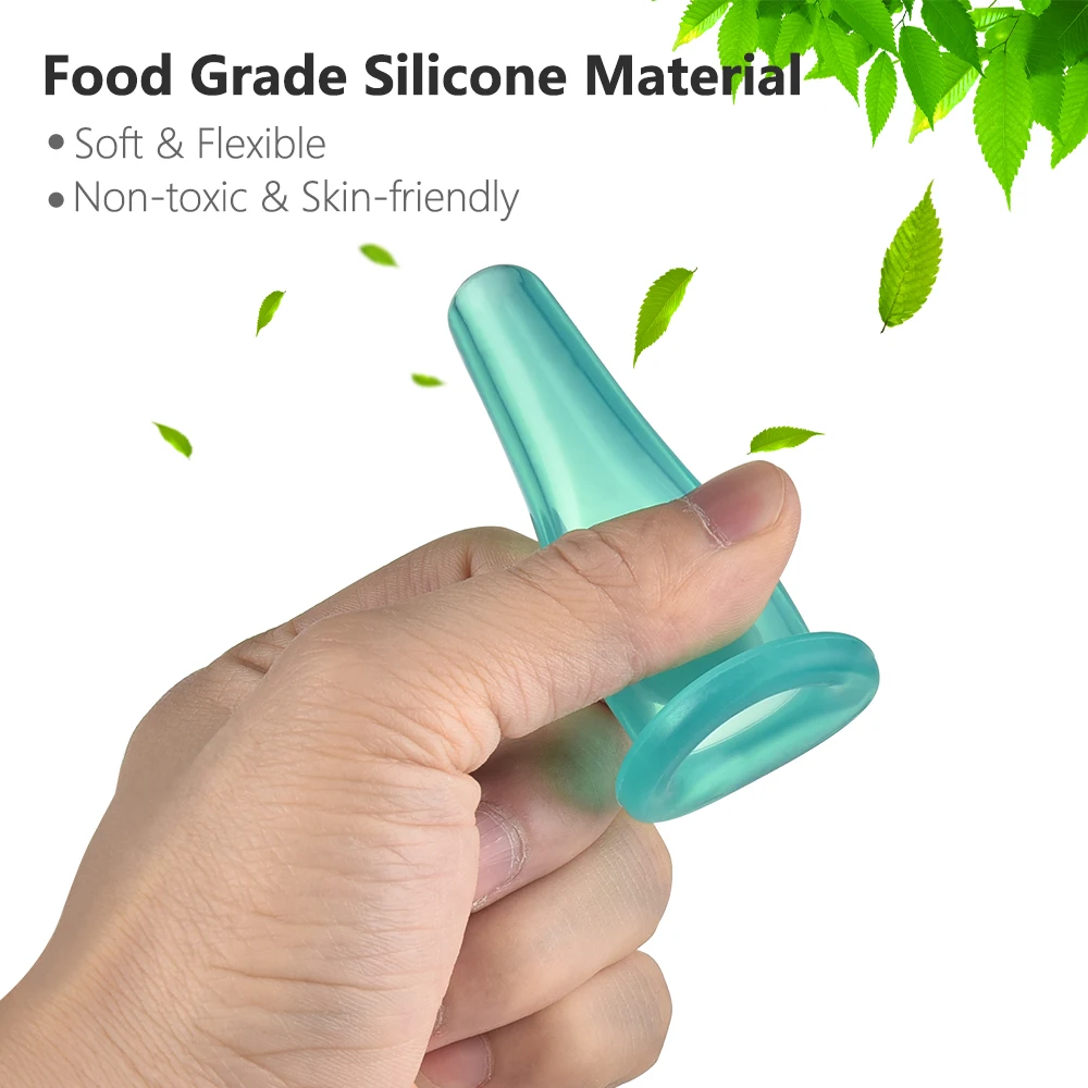 

4pcs/set Face Massage Cup Jar Vacuum Cupping Cans for Massage Silicone Cupping Cup Vacuum For Face Body Unisex Durable Dropship